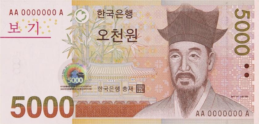 Billete de 5000 won